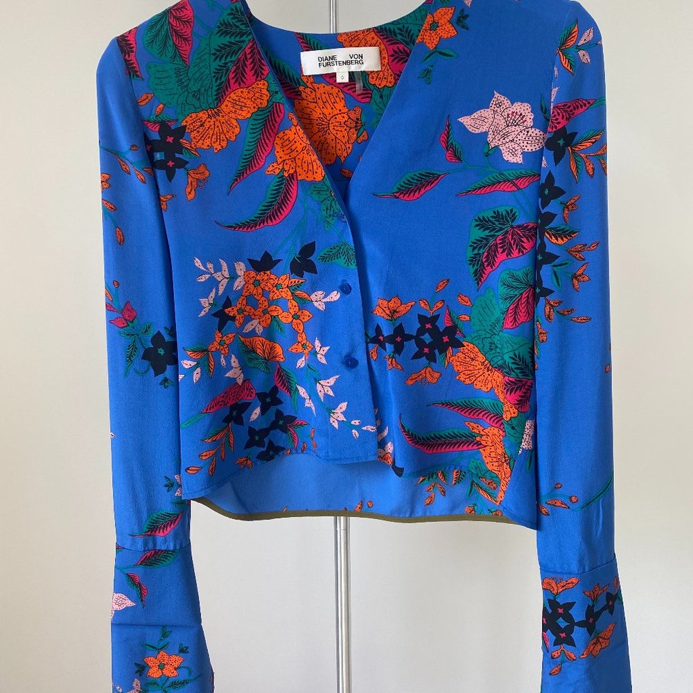 NWOT Diane von Furstenberg Camden Cove Blouse, Sz 0